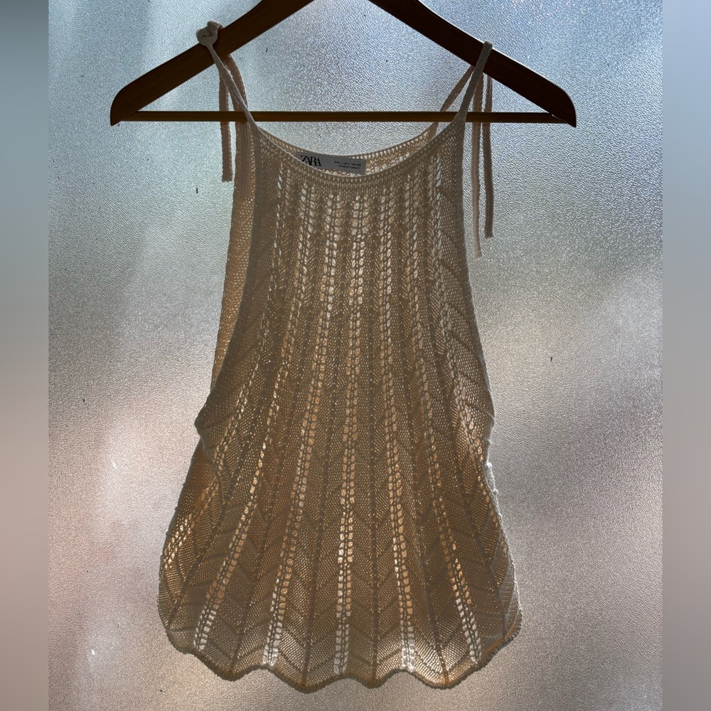 Zara crochet cream top